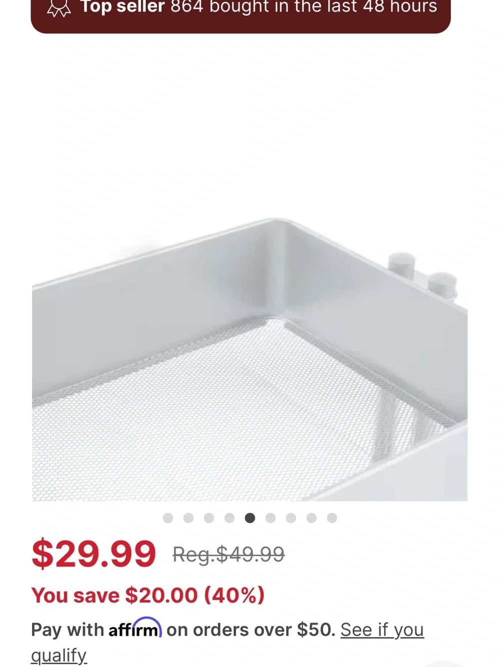 Lexington White 3-Tier Rolling Organizer Cart storage supplies party bar shelves - Picture 5 of 5